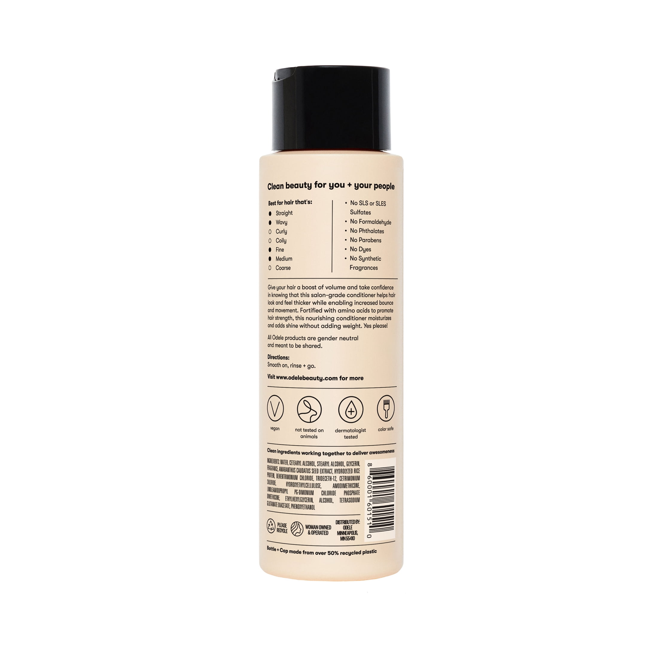 Odele Volumizing Conditioner for Lift + Body, Sulfate Free + 100% Natural Fragrance, 13 fl oz