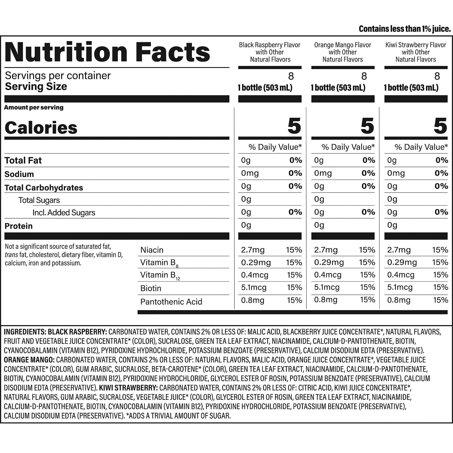 Kirkland Signature Flavored Sparkling Water, 17 Fluid Ounce (Pack of 24)