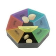thumbnail image 2 of Unique Bargains 1 Pc Pill Case 7 Grid Colorful Pill Box Black Colorful, 2 of 6