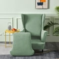 thumbnail image 2 of CJC Jacquard Wingback Chair Slipcovers 2 Pieces Stretch Polyester Fabric Wing Armchair Covers with Elastic Bottom for Living Room Bedroom, 2 of 9