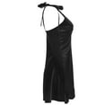 thumbnail image 5 of Women Tie-up Satin Dress, Adults Sleeveless Solid Color U-Shaped Neck Cutout One-piece, 5 of 9