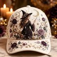 thumbnail image 2 of Levmjia Women Baseball Hat Soft Cotton Floral Embroidery Print Breathable Sun Cap Daily Commute Outdoor Walking Travel Casual Fashion UV Protection, 2 of 5