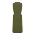 thumbnail image 5 of Dresses for Women 2024 Plus Size Comfort Sexy Solid Color Pocket Sleeveless V-Neck Dress, 5 of 9