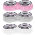 thumbnail image 2 of Double Pet Bowl Bling Bling Rhinestone Cat Dog Food Water Feeder Stainless Steel Dog Bowl Feeding Supplies Pets Accessories ShopWise Round, 2 of 9