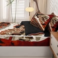 thumbnail image 5 of Homewish Halloween Skull Crows Zipper Twin Comforter Sets with Fitted Sheet and 2 Pillowcases,Vintage Train Zipper Bedding Set,White Orange,Black Reversible,4pcs, 5 of 8