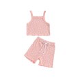 thumbnail image 2 of Aojekbee Baby Girl Summer Outfits Cute Floral Print Sleeveless Cami Tops + Shorts Set Infant 2Pcs Clothes, 2 of 10