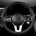 thumbnail image 4 of Car Steering Wheel Cover, Universal 15 Inch, The Latest Microfiber Leather Breathable Technology Fabric, Non-Slip, Comfortable, Warm in Winter and Cool in Summer, Black, 4 of 11