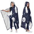 thumbnail image 2 of Wearable Blanket,Celestial Wolf Halloween Pattern Hooded Wearable Sherpa Blanket for Adults & Teens,Winter Poncho Shawl Wrap Cape Thick Warm,50"x60", 2 of 5