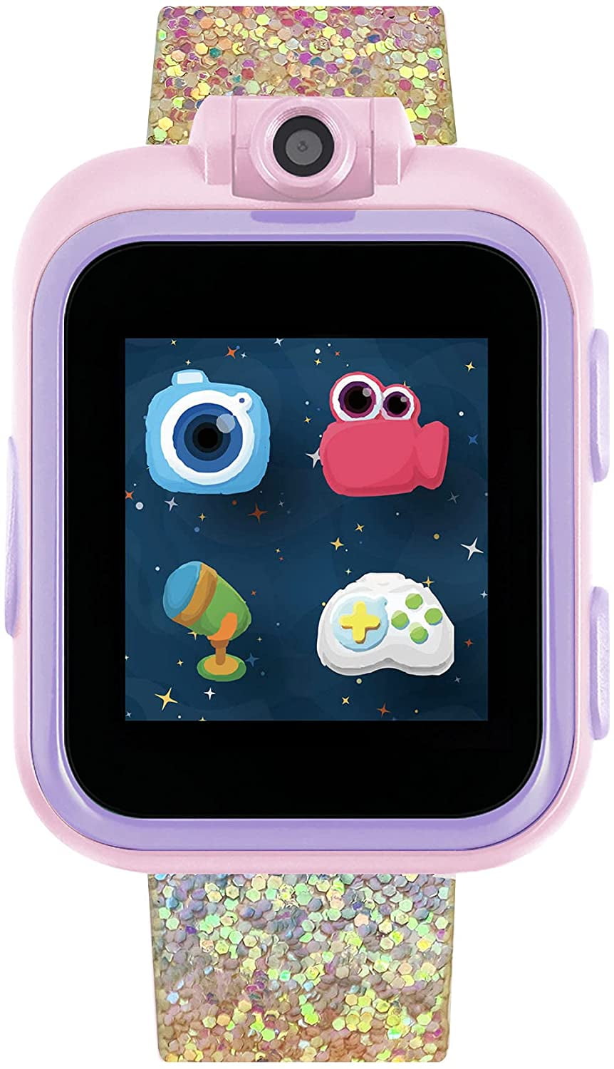 PlayZoom Kids Smartwatch - Video Camera Selfies STEM Gift for Kids (Rainbow Sequin Print)