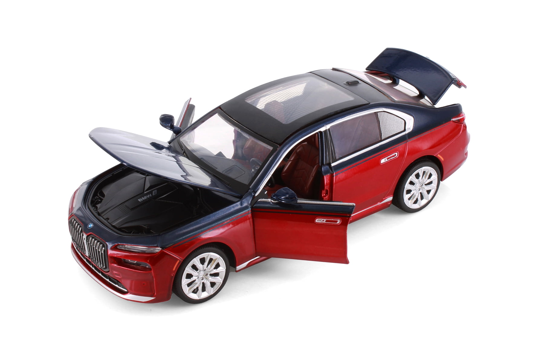 BMW i7 (G70) Limousine, Red/Blue - Showcasts 68288D - 1/24 Scale Diecast Model Car
