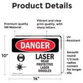 thumbnail image 2 of (2 Pack) Laser Wear Protective Laser Goggles OSHA Danger Sign 14 Inch X 10 Inch Vinyl Label Decal Sticker Weather Resistant, UV Protected for Workplace, Business, and Construction Site,, 2 of 7