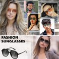 Retro Square Aviator Sunglasses Womens Mens 70S Stylish Vintage Double