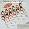 thumbnail image 3 of baomifa-Rose Gold Table Spoon 12, Stainless Steel Titanium Bright Rose Gold electroplated Soup Spoon Silverware, Gold Soup Spoon Table Spoon Set, 3 of 4