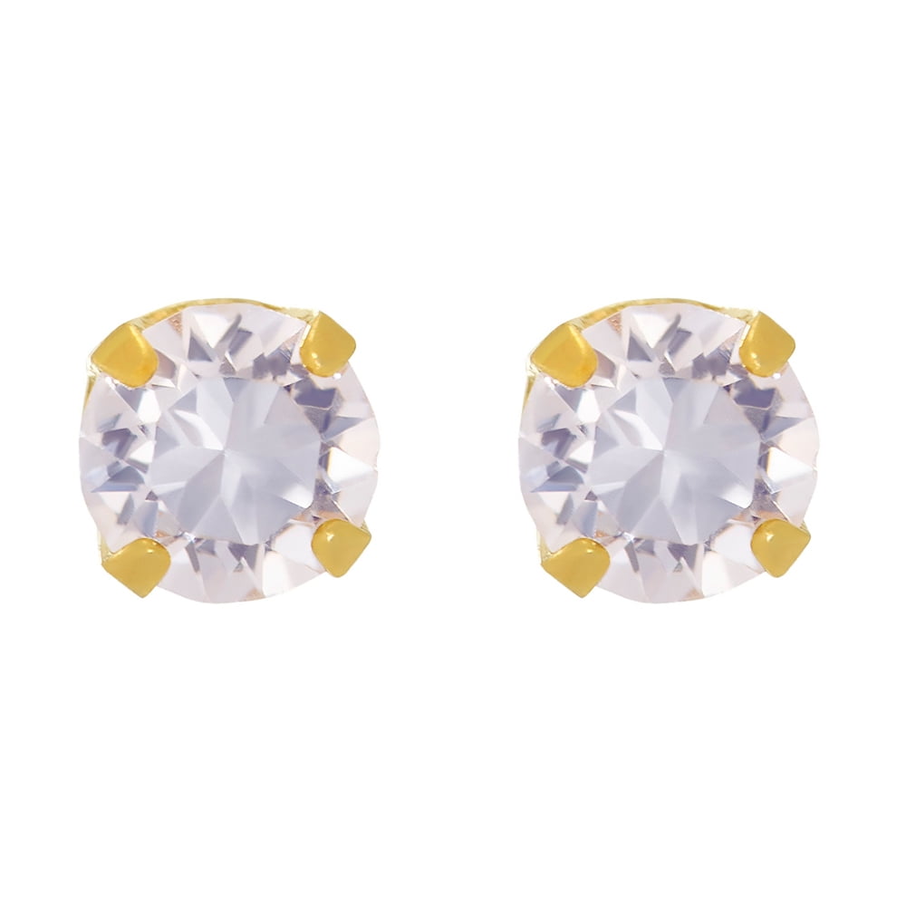 Inverness Home Ear Piercing Kit 24k Gold-Plated Stainless Steel 3mm Clear CZ for All Genders and Ages 18 and Up