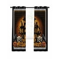 thumbnail image 7 of Happy Halloween Blackout Curtains for Bedroom, Orange Scary Black Castle Skull Birds Thermal Insulated Kitchen Drapes with Grommets, Light Blocking Window Treatment, 2 Panels 42" x 45", 7 of 7