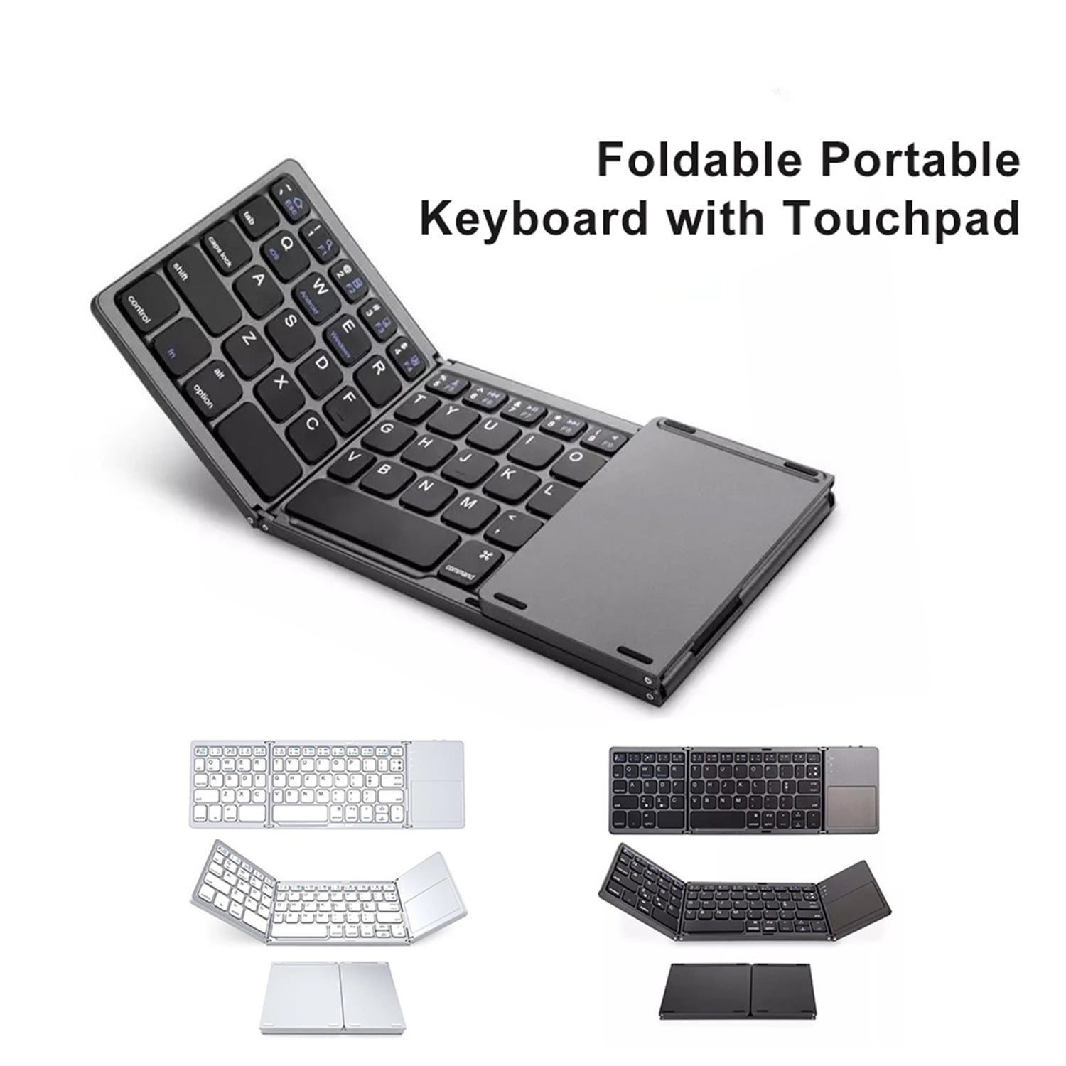 Tek Styz Foldable Bluetooth Keyboard Works for Xiaomi Redmi Note 8 Pro Dual Mode Bluetooth & USB Wired Rechargable Portable Mini BT Wireless Keyboard with Touchpad Mouse! 