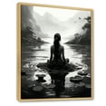 thumbnail image 2 of Designart "Meditative Woman in Lotus Pose during Yoga I" Spiritual Framed Wall Art - Global Grey Meditation Entryway Framed Wall Art, 2 of 6