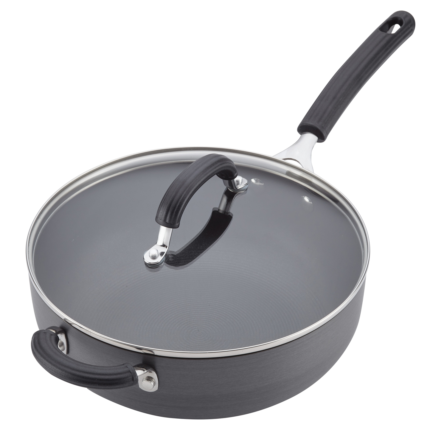 Circulon Hard Anodized Nonstick 6quart Covered Black Chef Pan Helper