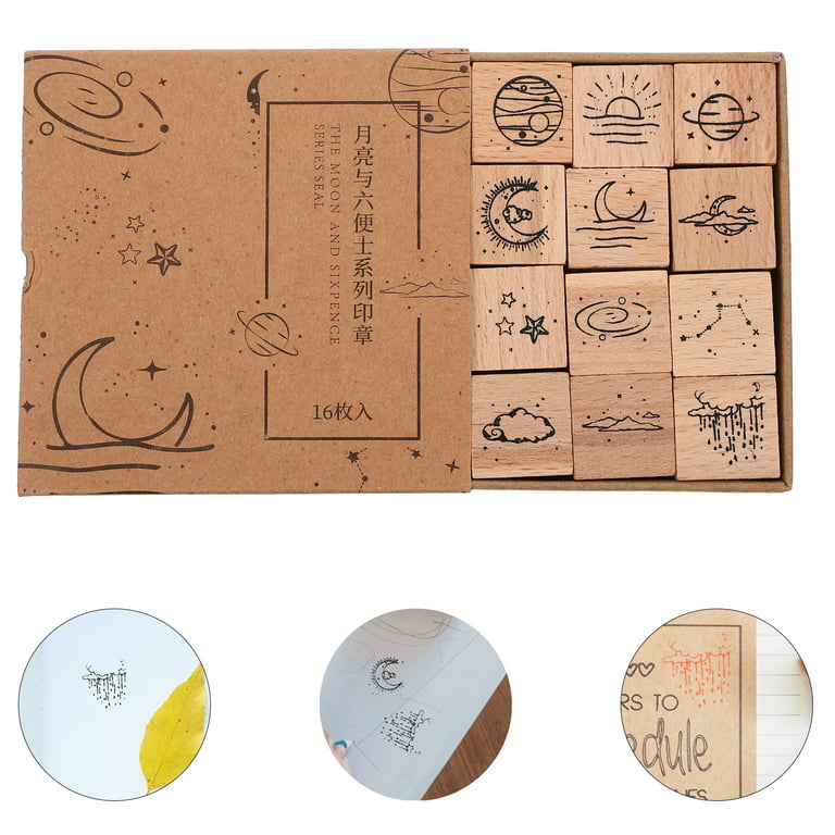 1 Box Funny DIY Craft Scrapbook Stamps Seal Decorative Diary Wood Vintage  Stamp