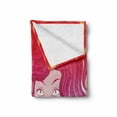 thumbnail image 2 of Modern Soft Flannel Fleece Blanket, Graphic Little Mermaid Face and Wavy Hair Vibrant Colors Fantasy Woman Artwork, Cozy Plush for Indoor and Outdoor Use, 50" x 70", Red Violet Cream, by Ambesonne, 2 of 6