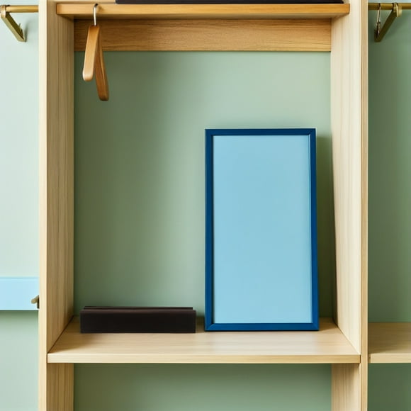 SKISUNO Floor Standing Mirror Stand Dark Grey Wood 1Pack for Dressing Area
