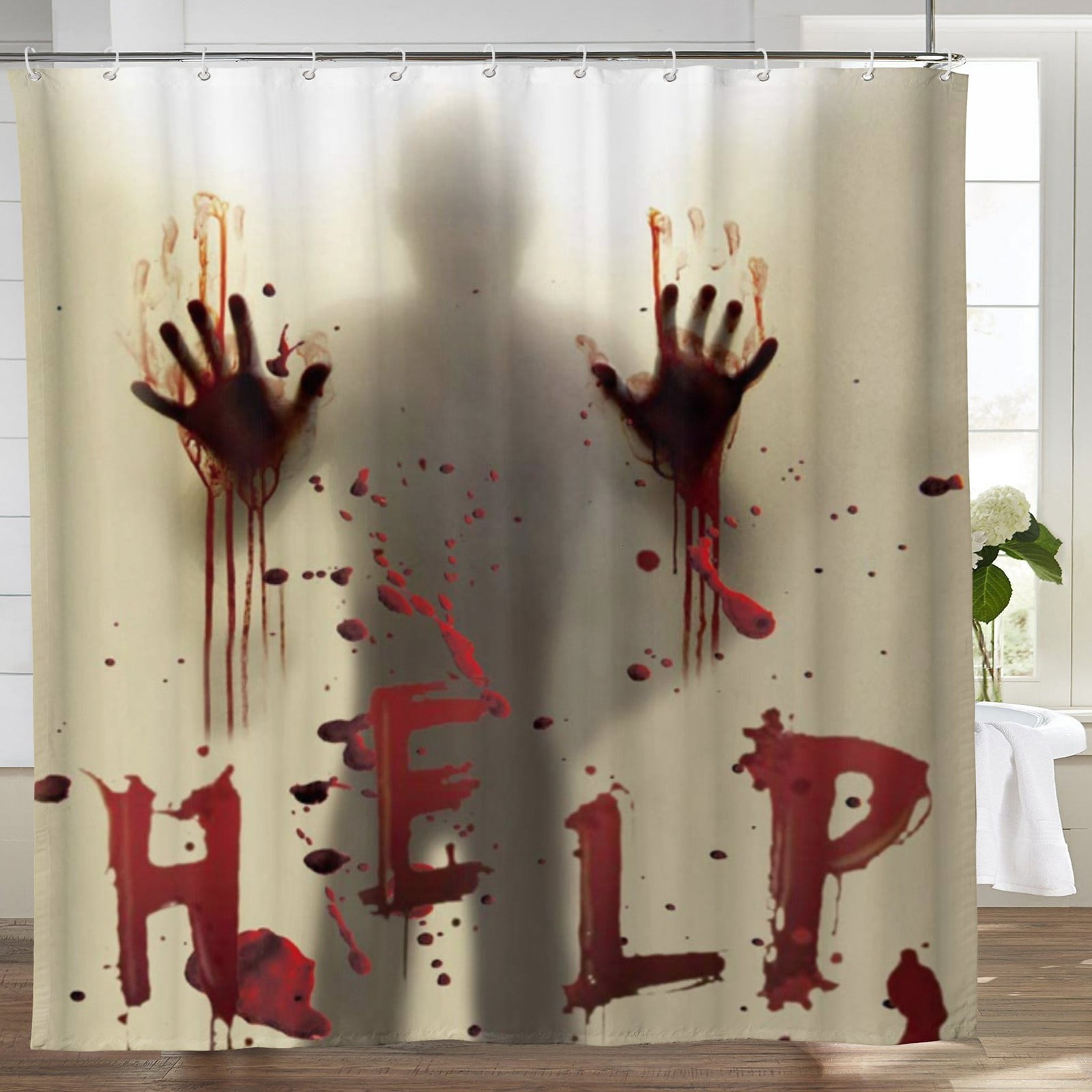 Bloody Shower Curtain 70x72" Bathroom Scary Decor Bath Tub Fun Cool Halloween 