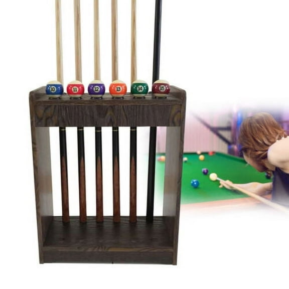 12 Hole Pool Cue Rack Stick Holder Floor Stand Billiard Cue Rack Wood Organizer