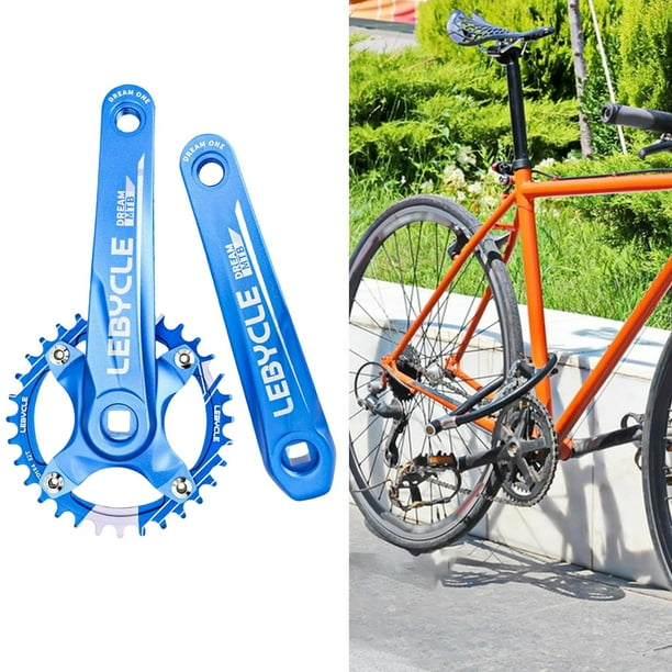 Bielas de bicicleta de montaña 170 mm 104BCD Bielas cónicas cuadradas CNC Aleación de aluminio para Bielas Azul 32T Cola Platos y bielas de bicicleta de montaña