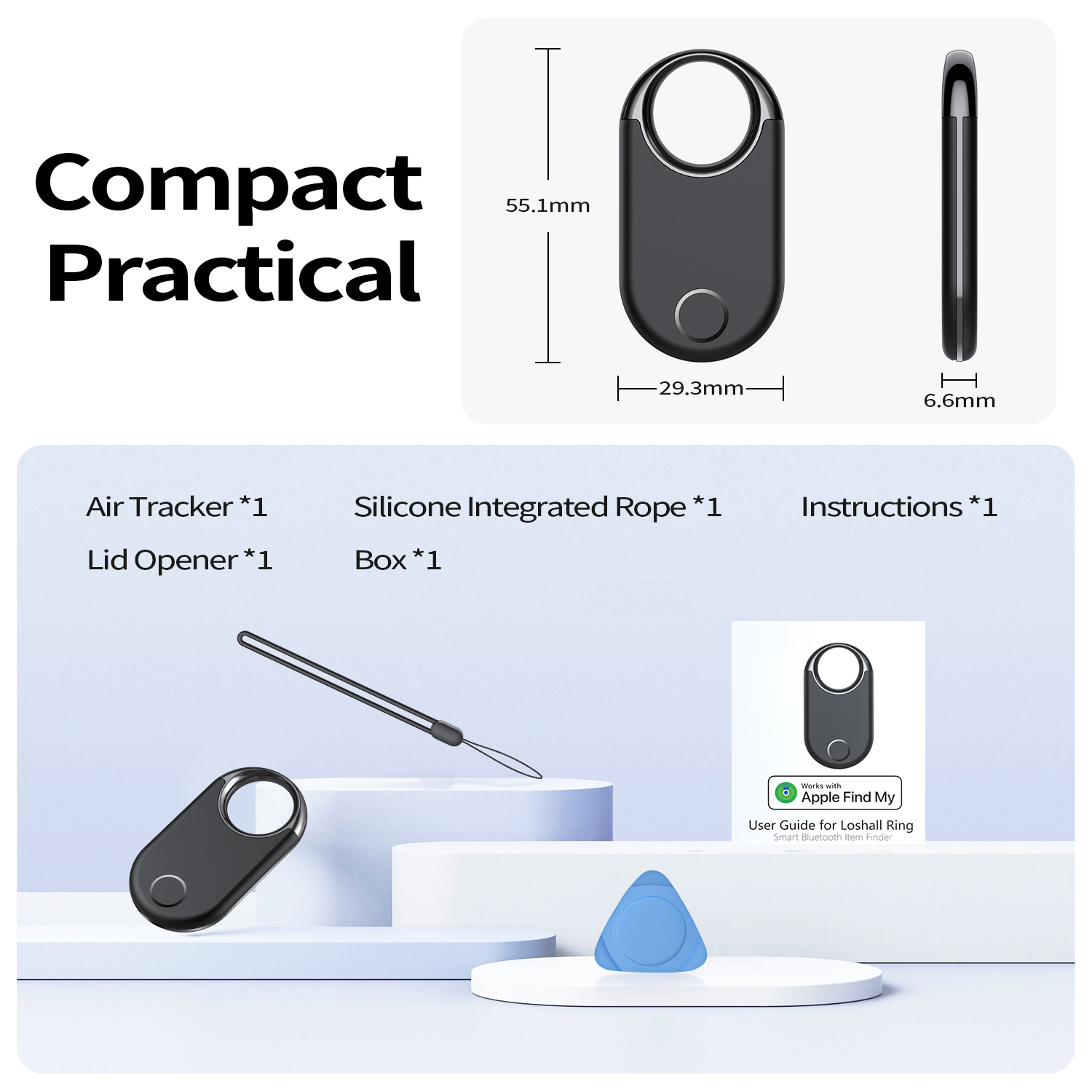 Loshall Air Tracker Tag 4-Pack, iOS Apple Find My Compatible photo 6