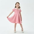 thumbnail image 5 of Gubotare Dresses for Girls Girls Dresses Short Sleeve Casual A-Line Party Dress (Pink,3-4 Years), 5 of 5