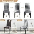 thumbnail image 4 of Printed Dining Room Chair Covers Set of 6, Stretch Kitchen Chair Covers Washable Parsons Chair Slipcover Removable Dining Chair Protectors for Hotel,Ceremony(Black/White Plaid), 4 of 6