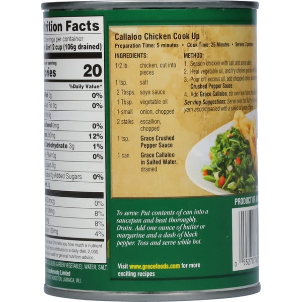 Grace Callaloo 19 oz – 3 Pack (Jamaican Callaloo Canned)