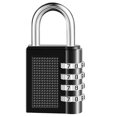 thumbnail image 1 of Candados combinados: candado de seguridad combinado de 4 dígitos ideal para puertas de cercas, taquillas, maletas de equipaje (2 piezas) (negro+plata), 1 of 4