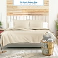 thumbnail image 2 of Clara Clark, RV/Short Size, Bed Sheets Set, Luxury Bedding Sheets Set, 4-Piece Bed Set, Deep Pockets Fitted Sheet 100% Soft Microfiber, Hypoallergenic Cool & Breathable, Cream, 2 of 6