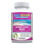 Horny Goat Weed Enhancing Supplement for Men & Women. Enhanced Energy & Stamina - 60 Capsules