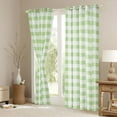 thumbnail image 3 of Feelyou Fashion Plaid Black Out Curtains, Green Abstract Curtains Pack of 2 (42x63 Each), 3 of 6