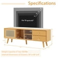thumbnail image 3 of Costway Bamboo TV Stand Console Table with PE Rattan  Door & 2 Drawers for TV up to 65'' Natural, 3 of 10