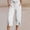 White, variant on Women's Summer Casual Drawstring Captcha Pants with Side Pockets and Split Hems Comfortable and Breathable Solid Color Suitable for Daily Wear and Outdoor Activities(White,2XL)
