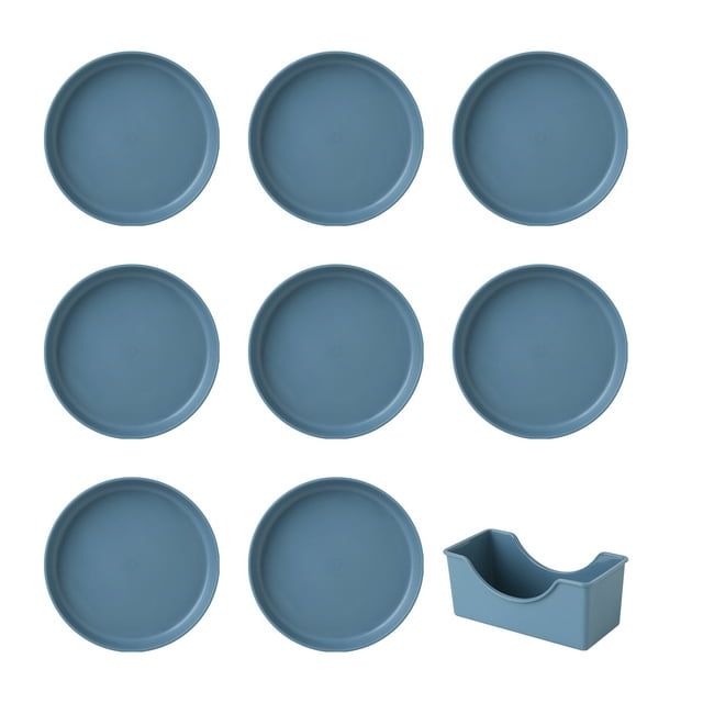 Visland 8 Pcs Lightweight Unbreakable Colorful Plastic Dinner Plates for Kitchen and Camping