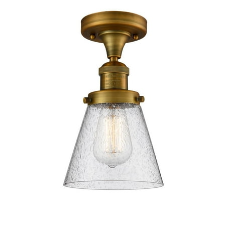 

Innovations 1-LT LED Small Cone 6.5 Semi-Flush Mount - Brushed Brass - 517-1CH-BB-G64-LED