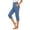 Blue(NEW&HOT), variant on No Boundarie Womens Summer Capri Pants High Waisted Split Hem Stretchy Pull On Comfy Casual Cropped Trousers with Pockets Army Green Size XL