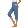 HKYNLAG Womens Capri Pants High Waist Stretch Straight Leg Pull On Pant Business Work Gym Casual Straight Leggings Blue L