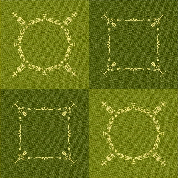 Ahgly Company Machine Washable Indoor Square Transitional Pistachio Green Area Rugs, 8' Square