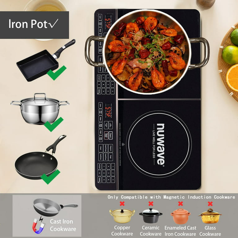 NuWave Electric Double Induction Cooktop 8” Portable Ultrathin with Sensor  Touch Precision Induction Cooktop Burner