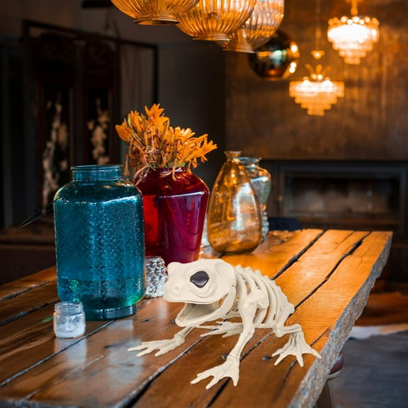 Halloween Simulated Frog Skeleton Model Simulation Animals Skeleton Ornaments Simulated Frog Skeleton Bar Counter Horror Decoration Frogs Skeleton