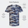 thumbnail image 3 of COUVER Men's Woodland Camouflage Short Sleeve T-Shirt, Blue Woodland, Small, 3 of 6