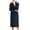 Navy, variant on Men's Spa Robes Summer Sleepwear Soft Waffle Bath Robe Long Sleeve Bathrobe Knee Length V Neck Sleeping Blue Large