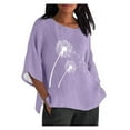 thumbnail image 2 of Lolmot Blouses pour Femmes, Mode Décontractée Sensibilisation à la Maladie d'Alzheimer, Chemise Ample en Coton Imprimé Manches 3/4, 2 of 4