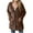 Brown, variant on Admvng Winter Coats for Women Solid Faux Coats Long Sleeve Pockets Fleece Warm Zip up Jacket Casual Trendy Outerwear S-2XL