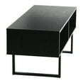 thumbnail image 5 of Household Essentials Jamestown TV Stand Coffee Table with Rectangular Storage Compartments Black Oak Wood Grain and Black Metal, 5 of 7